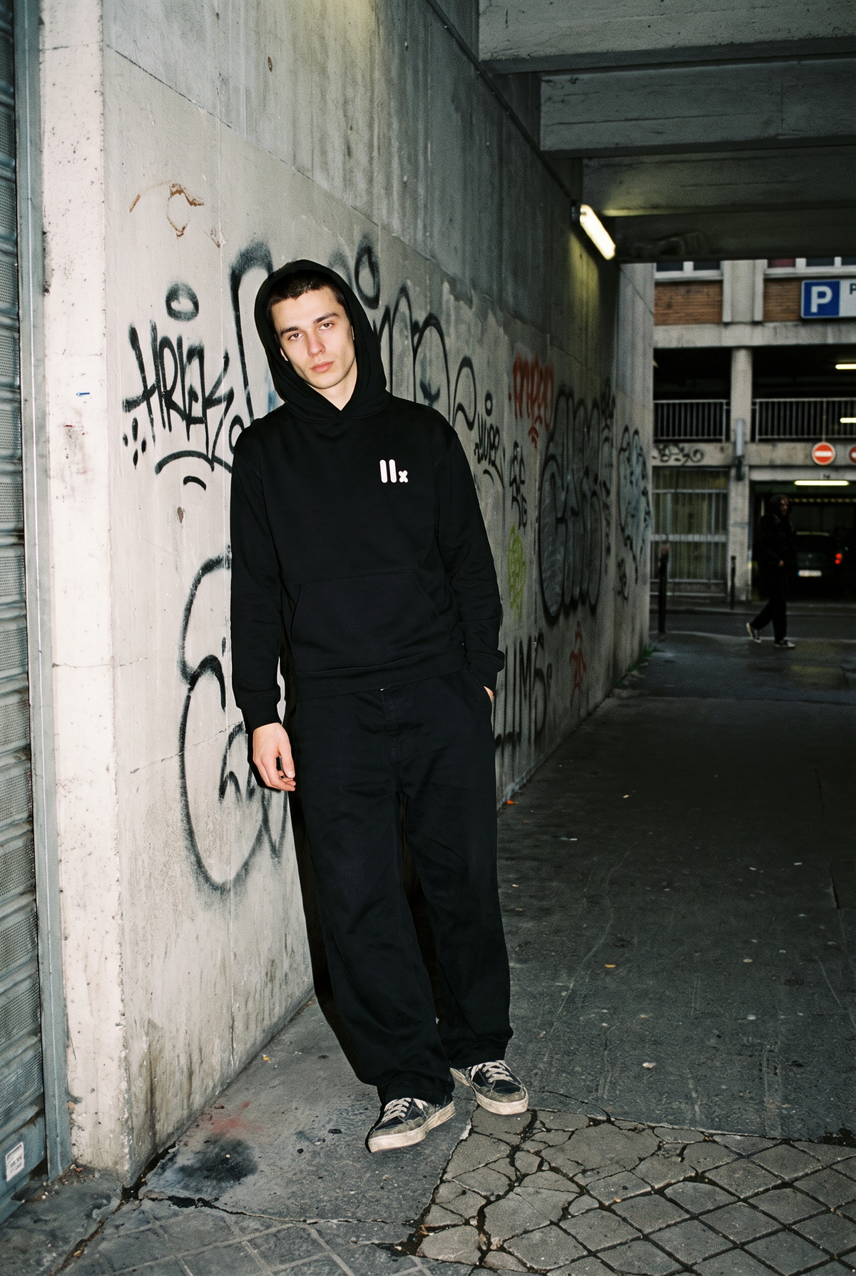 Sweat à capuche oversize unisexe — Noir