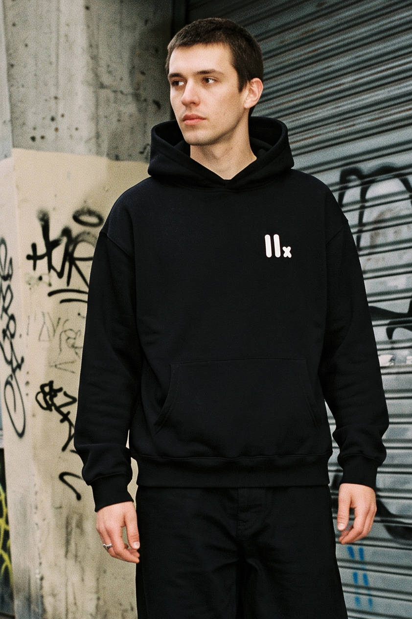 Sweat à capuche oversize unisexe — Noir