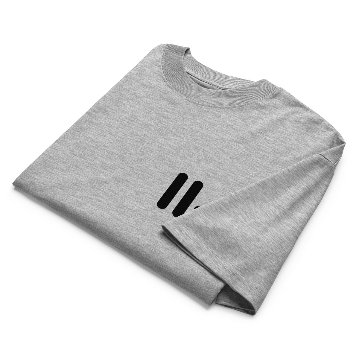 T-shirt col montant écologique unisexe — Gris Chiné