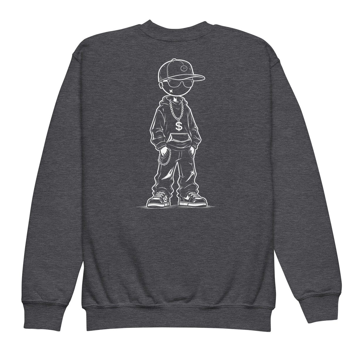 Youth crewneck sweatshirt Gangster — Dark Heather