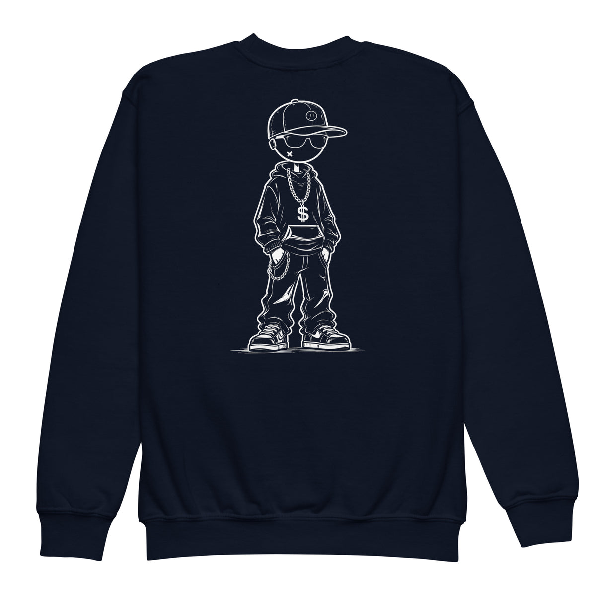 Youth crewneck sweatshirt Gangster — Navy