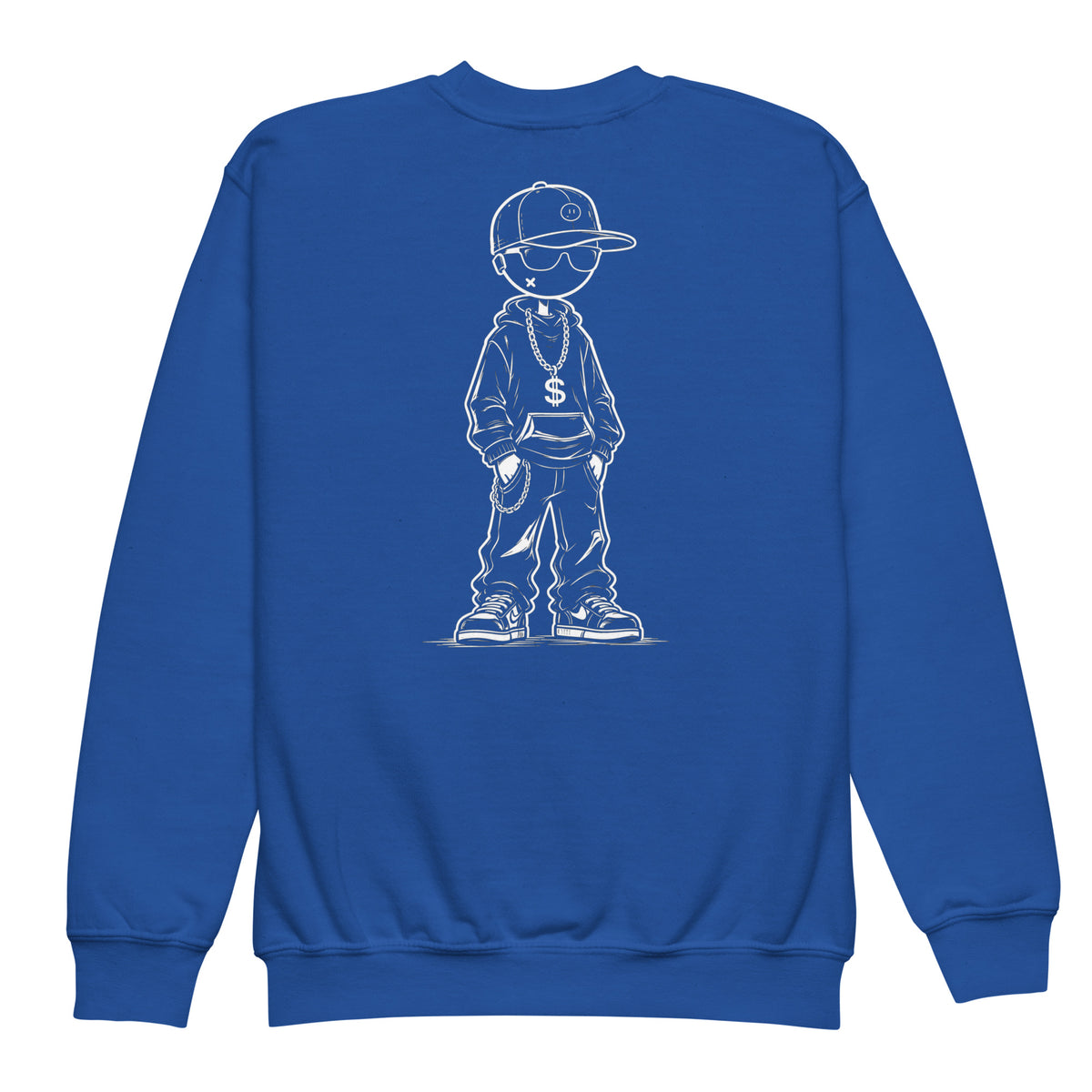 Youth crewneck sweatshirt Gangster — Royal